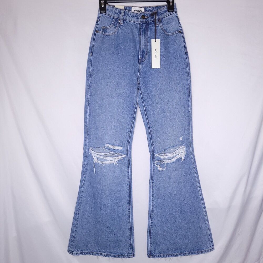 Rollas Jeans Womens 24 Flare East Coast Byron Worn Organic NWT